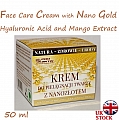 Face Care CREAM with NANO GOLD, Hyaluronic Acid and Mango Extract 50 ml